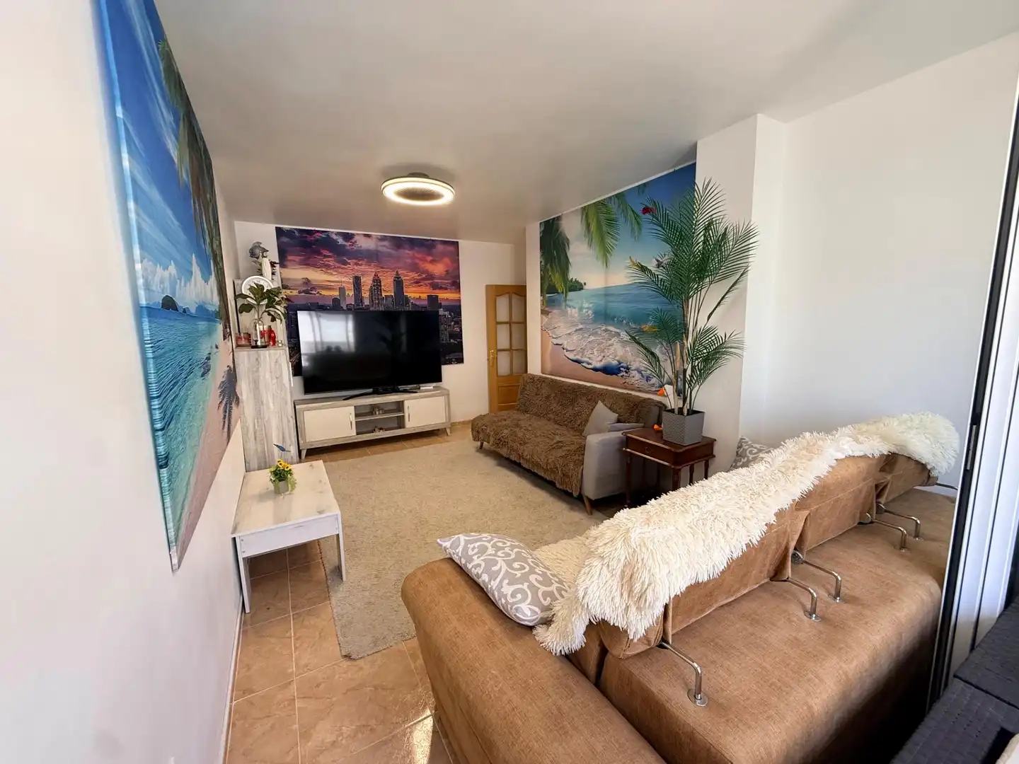 Sala de estar de Piso en venta en Roquetas de Mar con Amueblado