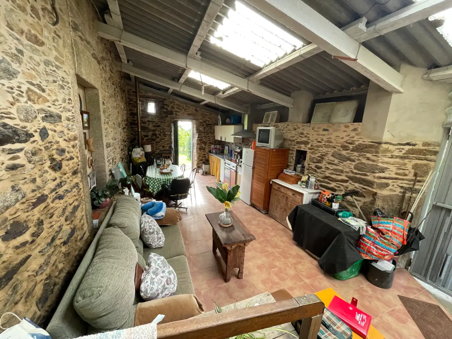 Living room of Houses for sale in As Somozas   with Private garden, Furnished and Oven