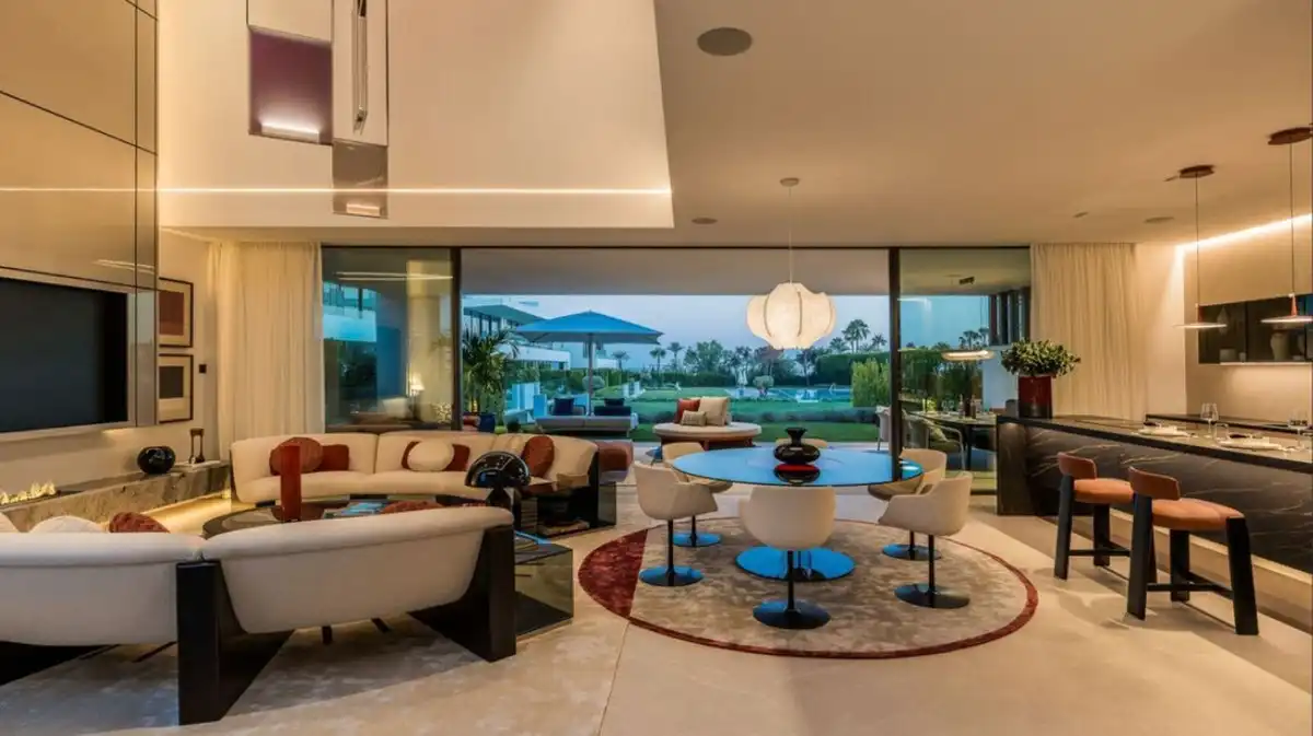Wohnzimmer von Haus oder Chalet zum Verkauf in Marbella mit Klimaanlage, Privatgarten und Terrasse
