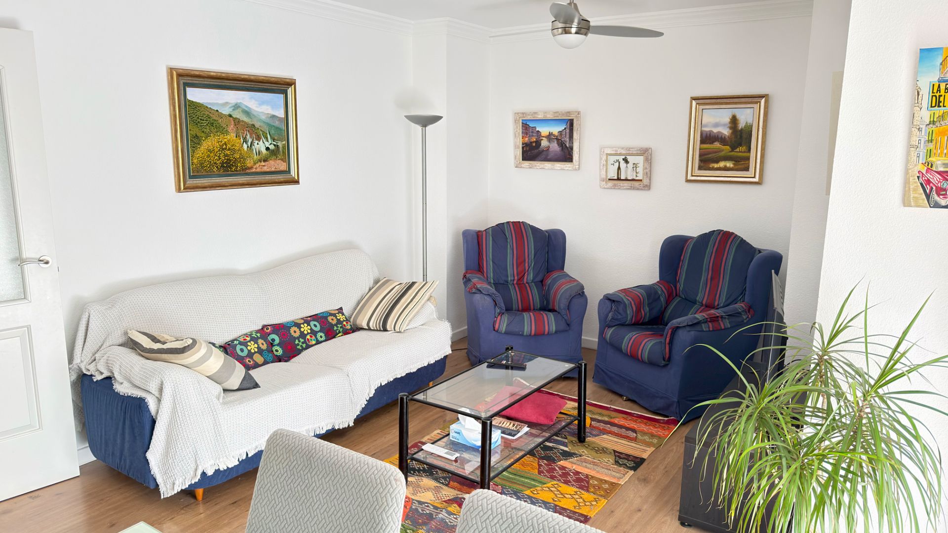 Sala de estar de Piso de alquiler en Málaga Capital con Aire acondicionado, Terraza y Amueblado