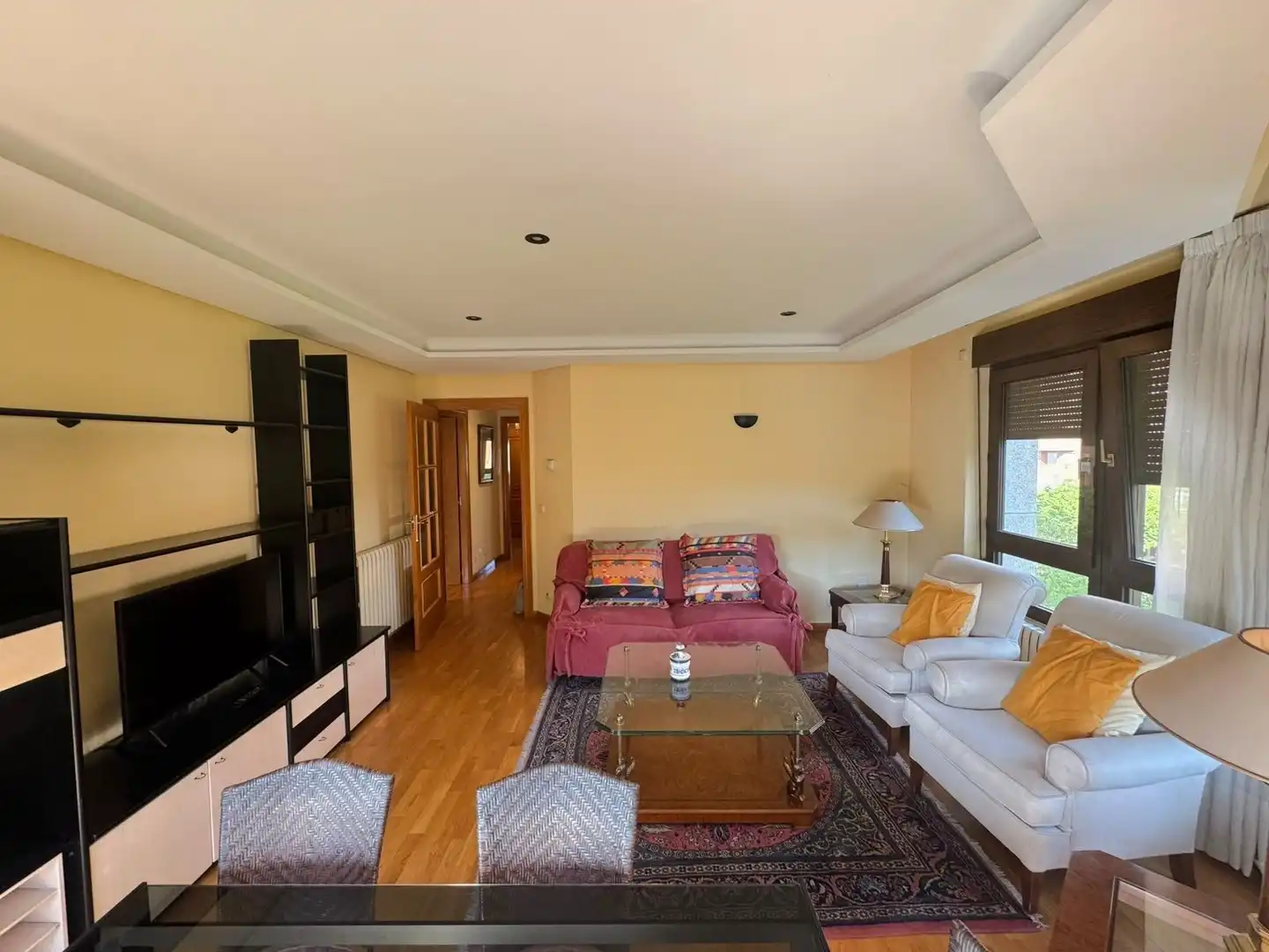 Sala d'estar de Pis de lloguer en León Capital  amb Calefacció, Parquet i Terrassa