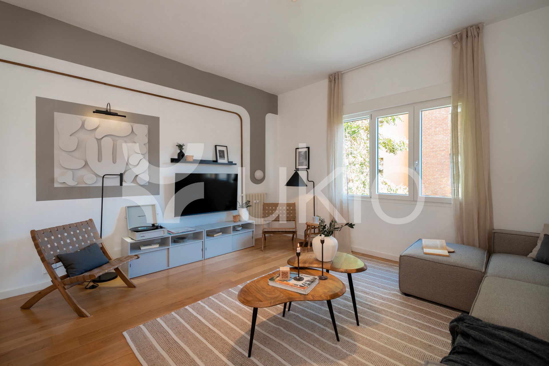 Living room of Apartment to rent in  Madrid Capital  with Air Conditioner, Heating and Furnished