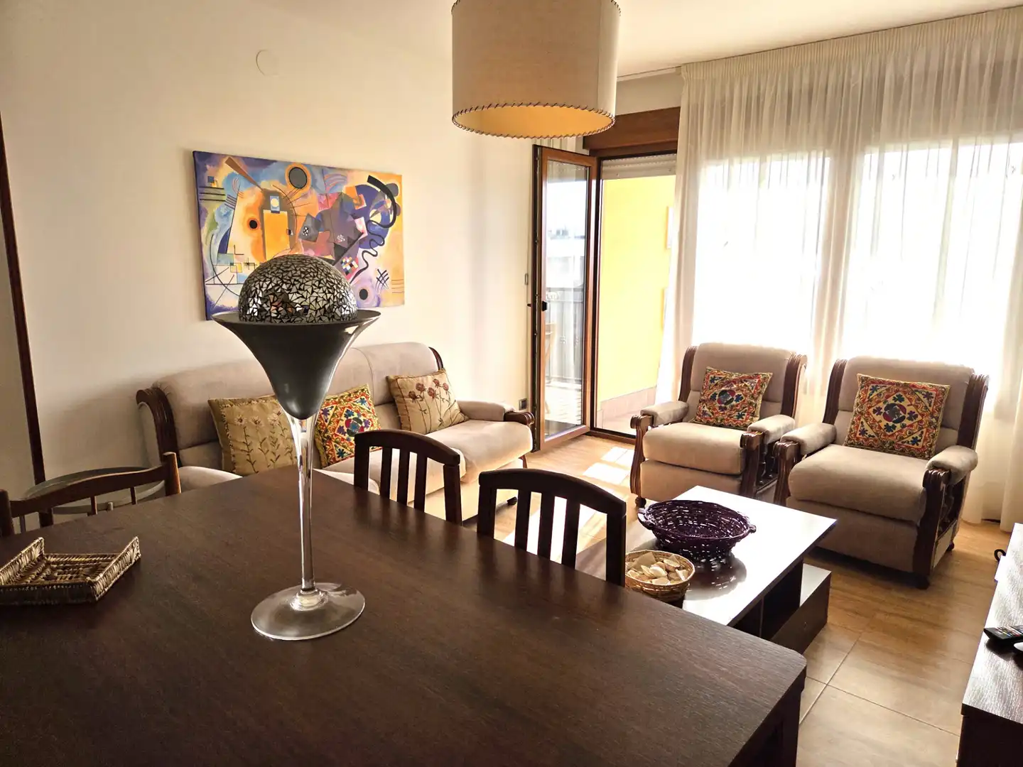 Wohnzimmer von Wohnungen zur Miete in Sanxenxo mit Terrasse, Möbliert und Ofen