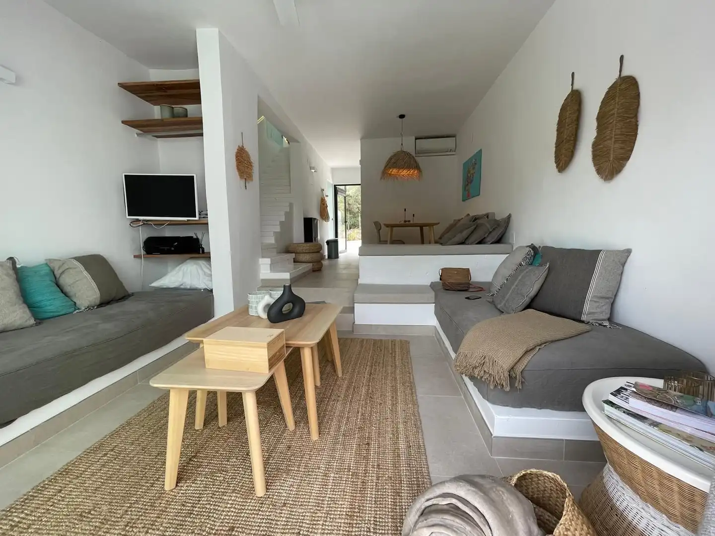 Sala d'estar de Apartament en venda en Sant Joan de Labritja amb Aire condicionat, Calefacció i Terrassa