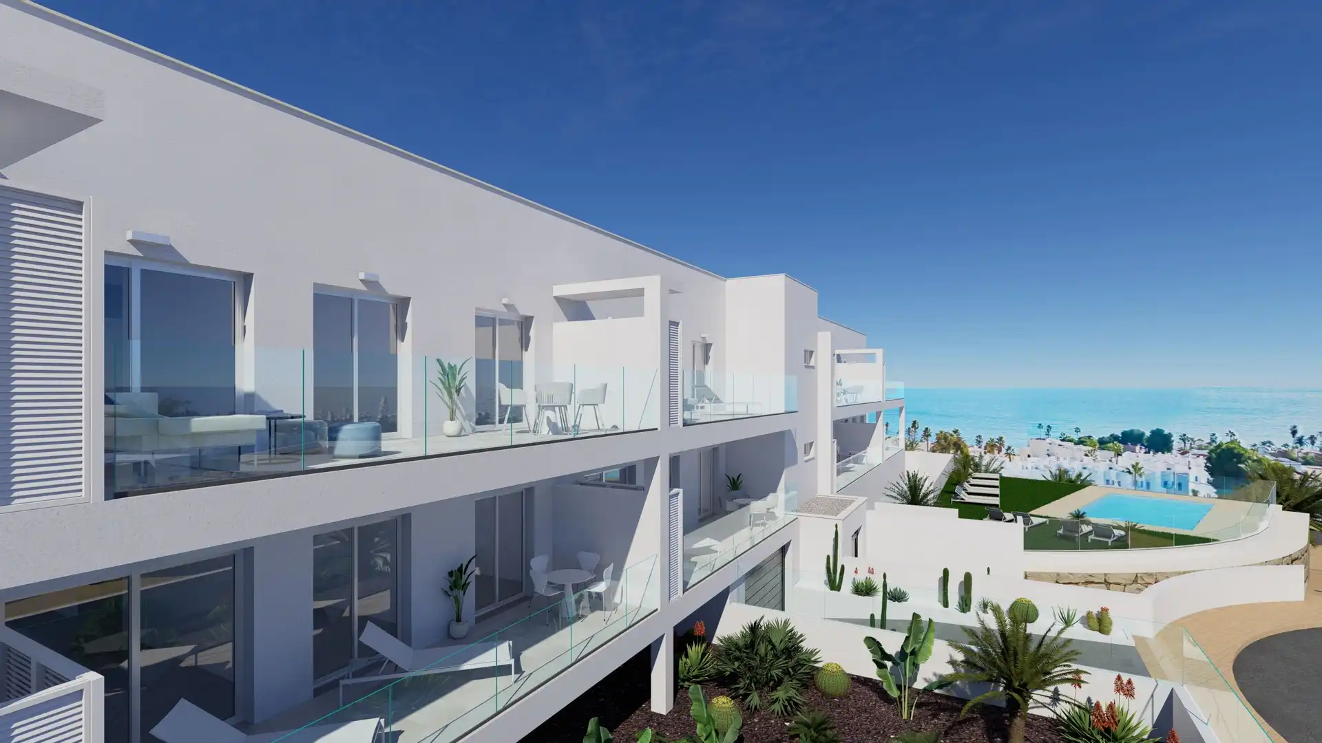 Vista exterior de Apartament en venda en Mojácar amb Terrassa, Piscina i Piscina comunitària