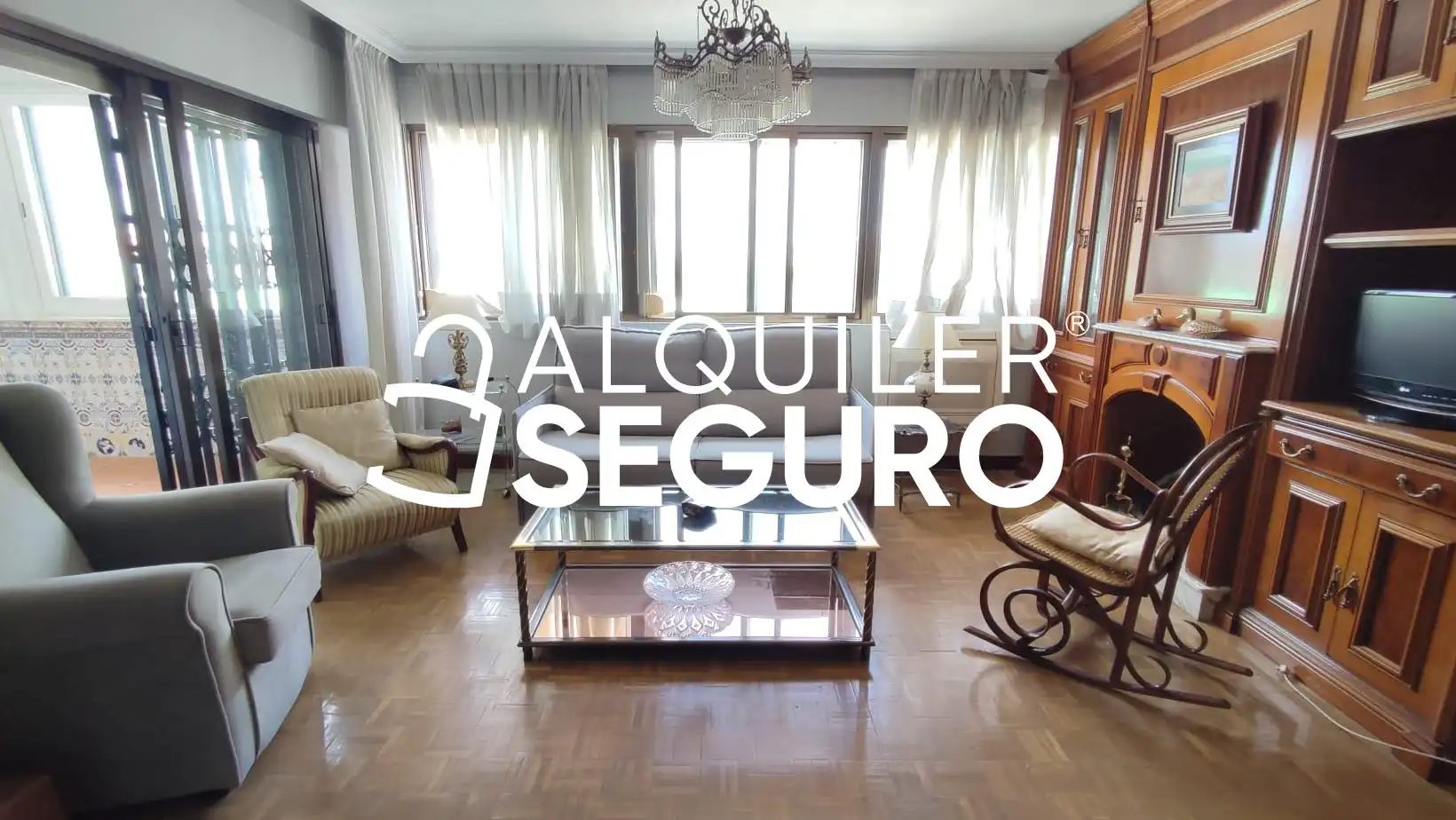 Sala de estar de Piso de alquiler en Madrid con Calefacción, Terraza y Amueblado