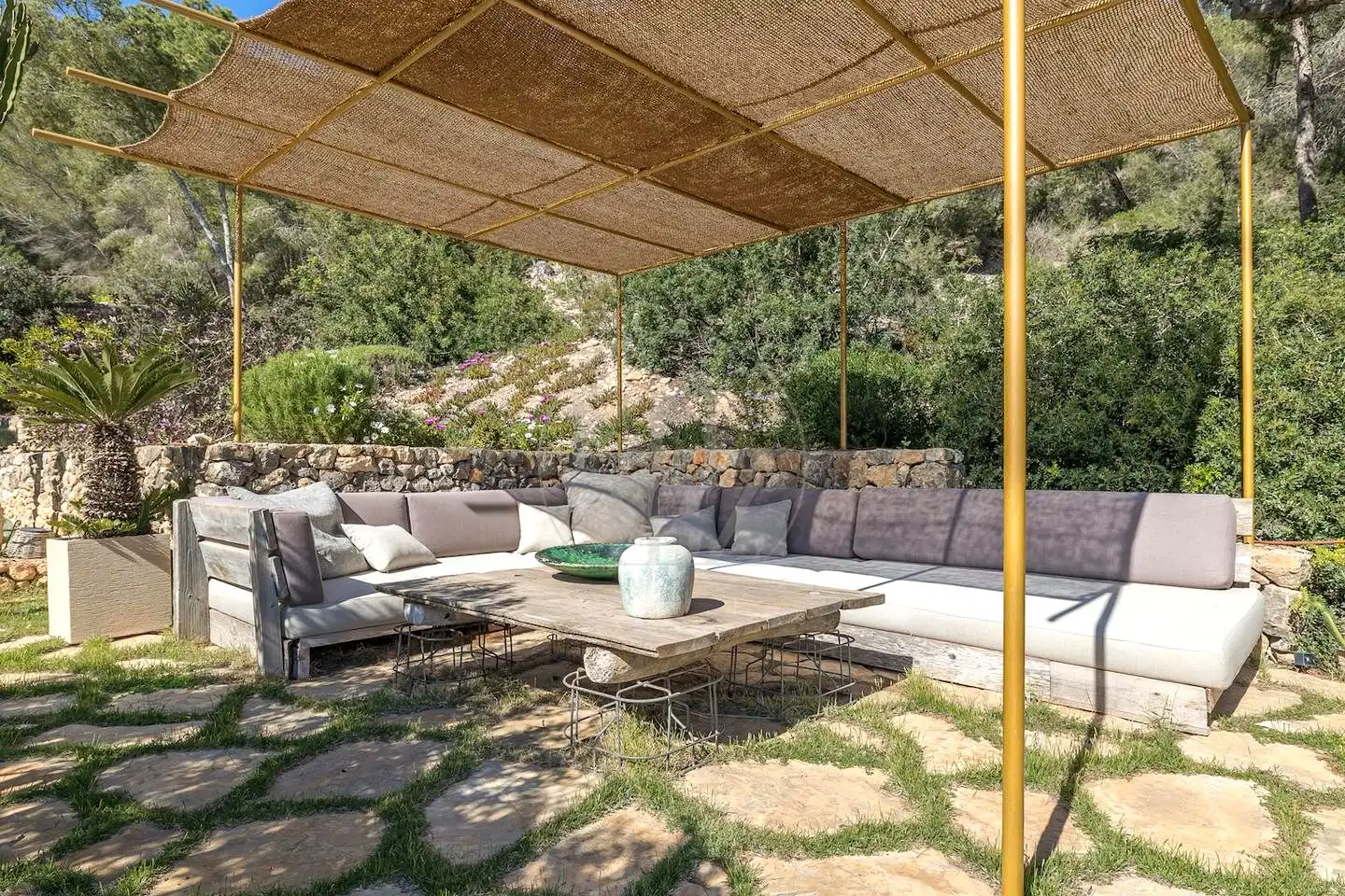 Terrasse von Haus oder Chalet zur Miete in Sant Josep de sa Talaia mit Klimaanlage, Privatgarten und Schwimmbad