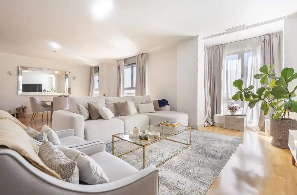 Living room of Attic for sale in  Madrid Capital  with Air Conditioner, Heating and Private garden
