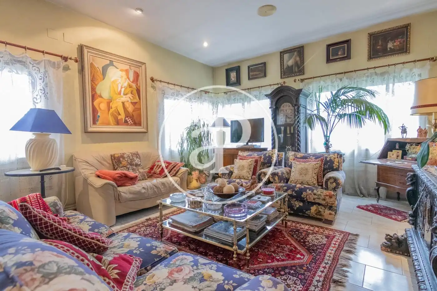 Living room of Houses for sale in  Madrid Capital  with Heating, Private garden and Terrace