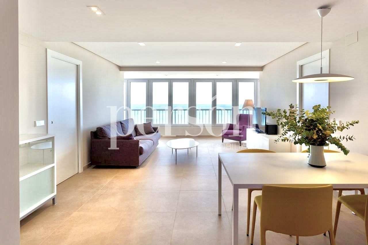 Living room of Flat for sale in Sueca  with Terrace, Furnished and Balcony
