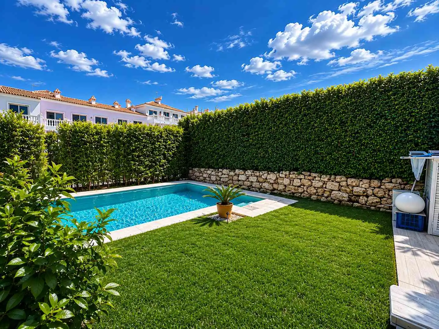 Piscina de Casa adosada en venda en Sotogrande amb Aire condicionat, Calefacció i Jardí privat