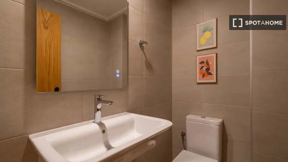Bathroom of Flat for rent in Madrid  with Air Conditioner, Heating and Furnished