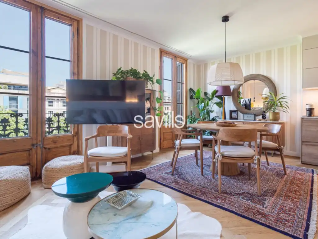 Sala d'estar de Apartament en venda en Barcelona amb Aire condicionat, Terrassa i Forn