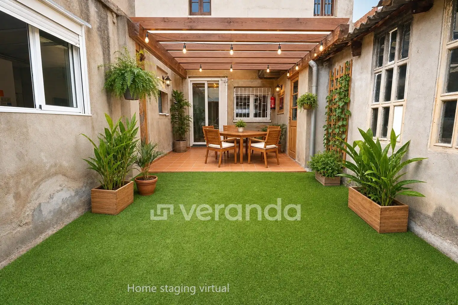 Terrasse von Einfamilien-Reihenhaus zum Verkauf in Ripollet mit Abstellraum