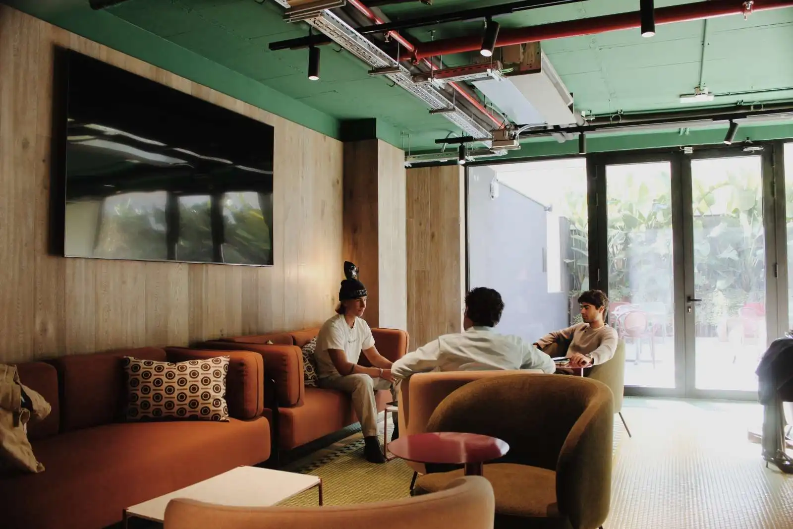 Sala de estar de Estudio para compartir en Barcelona con Aire acondicionado, Terraza y Amueblado