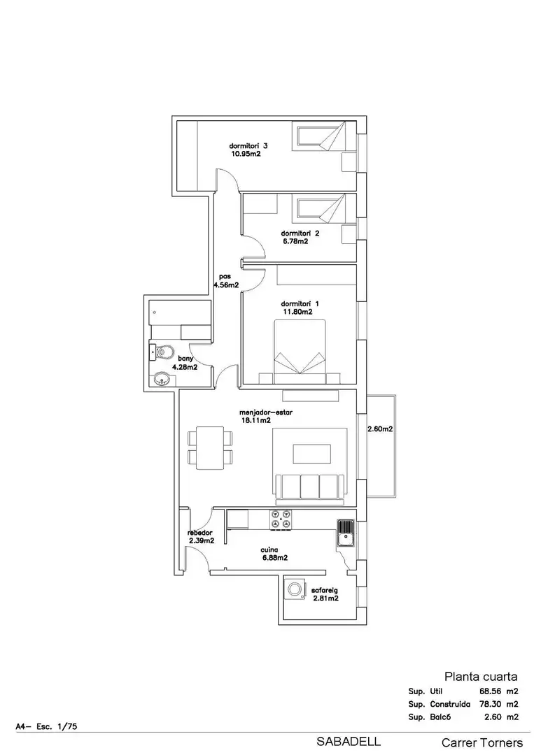 Flat for sale in Calle dels Torners, Espronceda