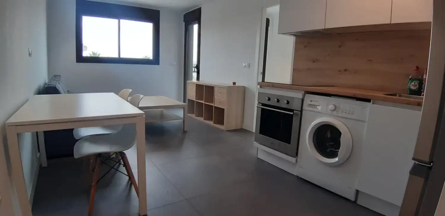 Cocina de Apartamento de alquiler en Murcia con Aire acondicionado, Amueblado y Lavadora
