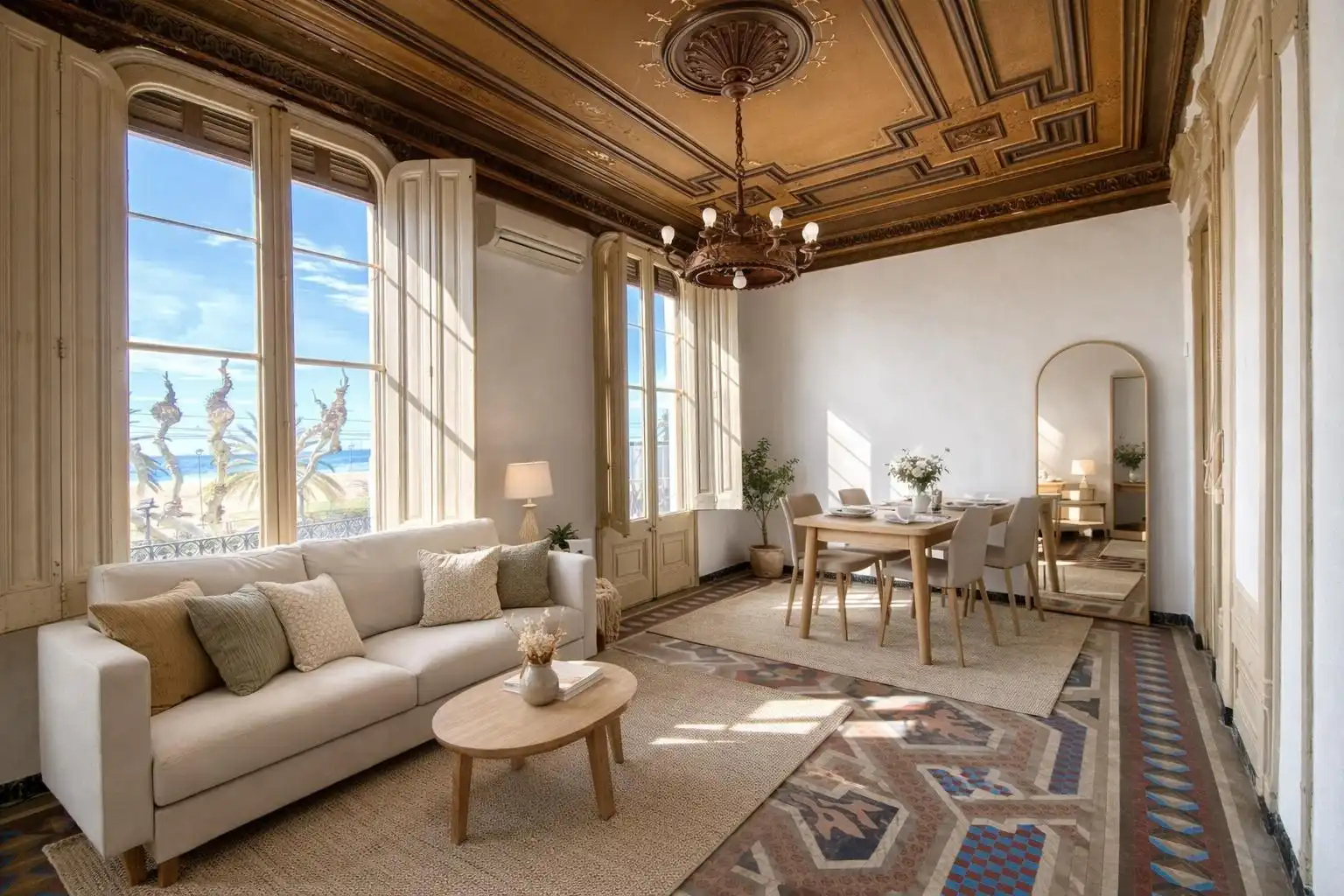 Living room of Flat for sale in El Masnou  with Air Conditioner and Balcony