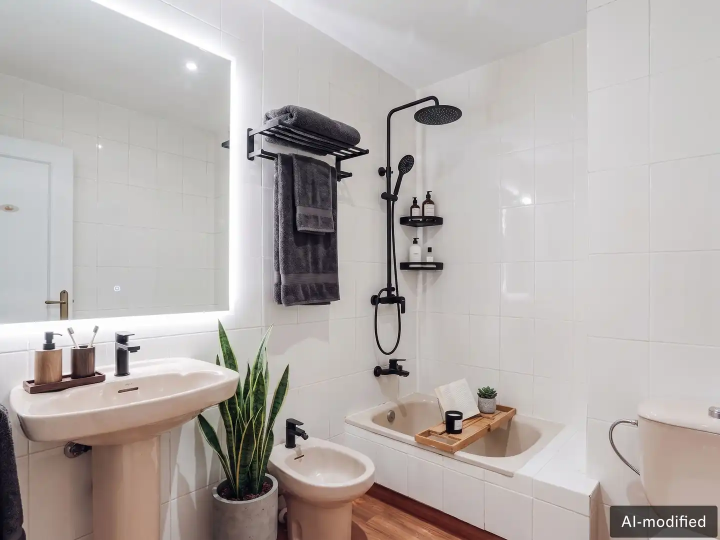 Badezimmer von Wohnung zur Miete in Valencia mit Klimaanlage, Heizung und Balkon