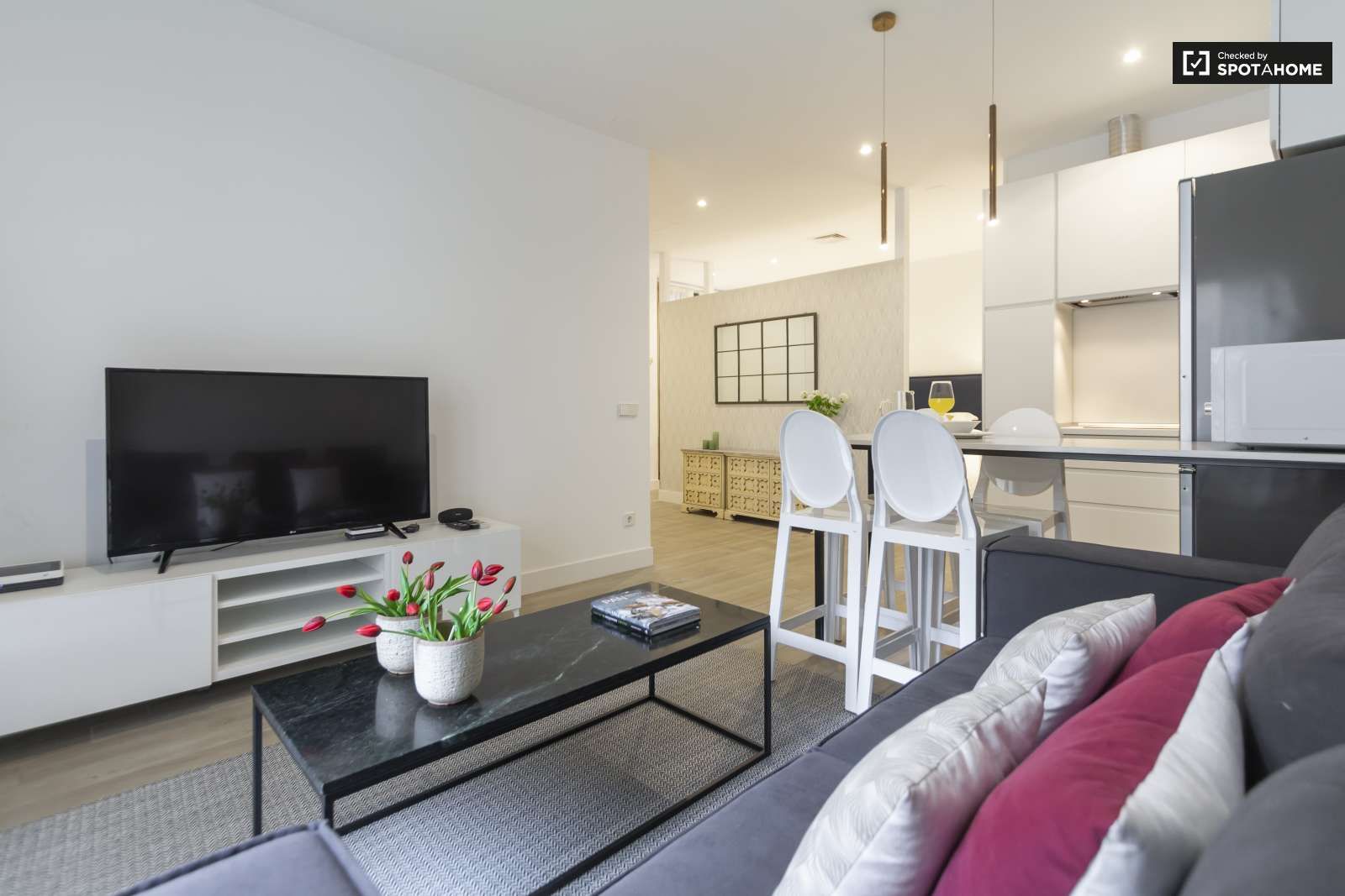 Sala d'estar de Estudi per a compartir en  Madrid Capital amb Aire condicionat, Calefacció i Terrassa