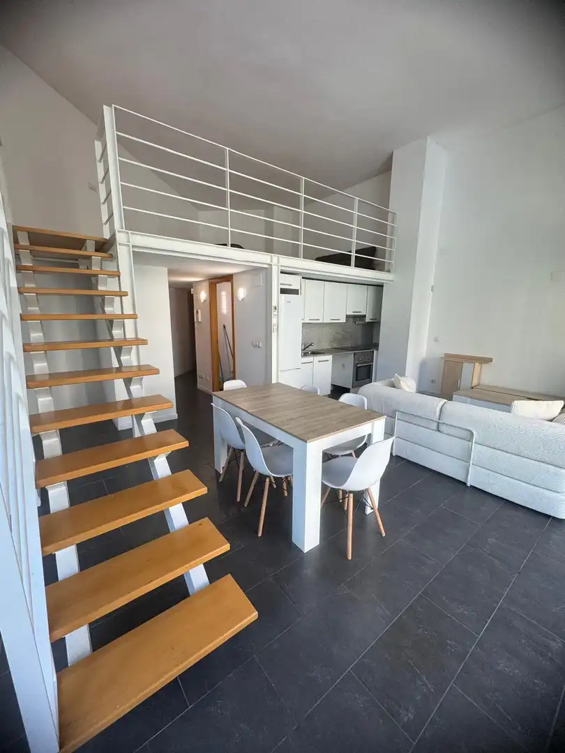 Sala d'estar de Loft de lloguer en Barcelona amb Aire condicionat, Moblat i Balcó