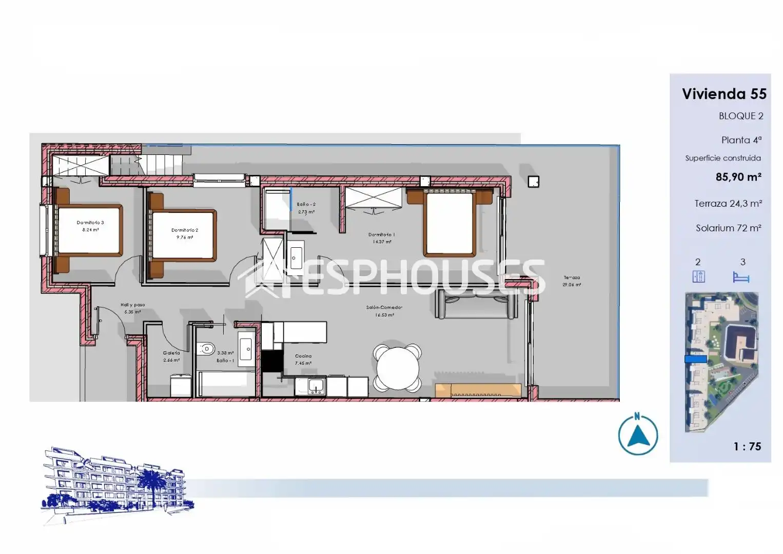 Penthouse mit Terrasse zum Verkauf in El Raso, imagen 8