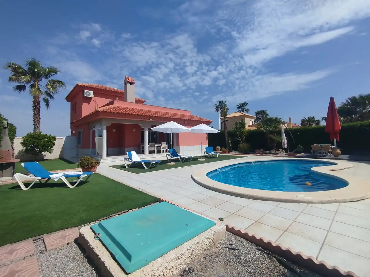 Swimming pool of Houses for sale in La Manga del Mar Menor  with Air Conditioner, Heating and Private garden
