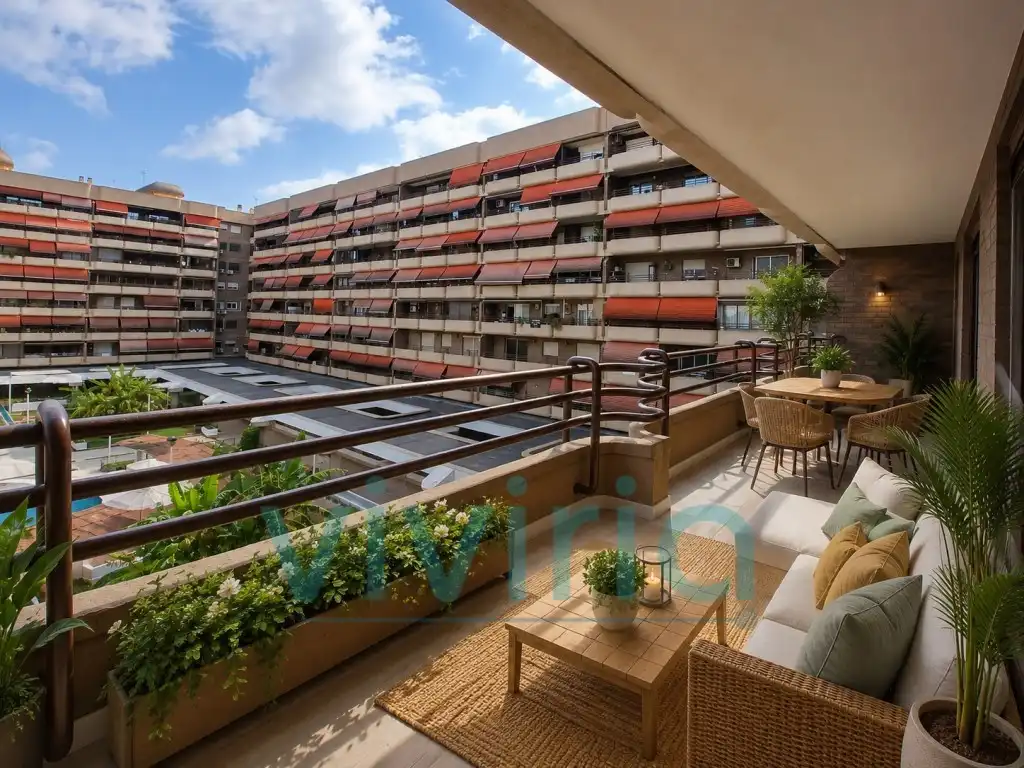 Terrasse von Wohnung zum Verkauf in Valencia mit Klimaanlage, Privatgarten und Terrasse