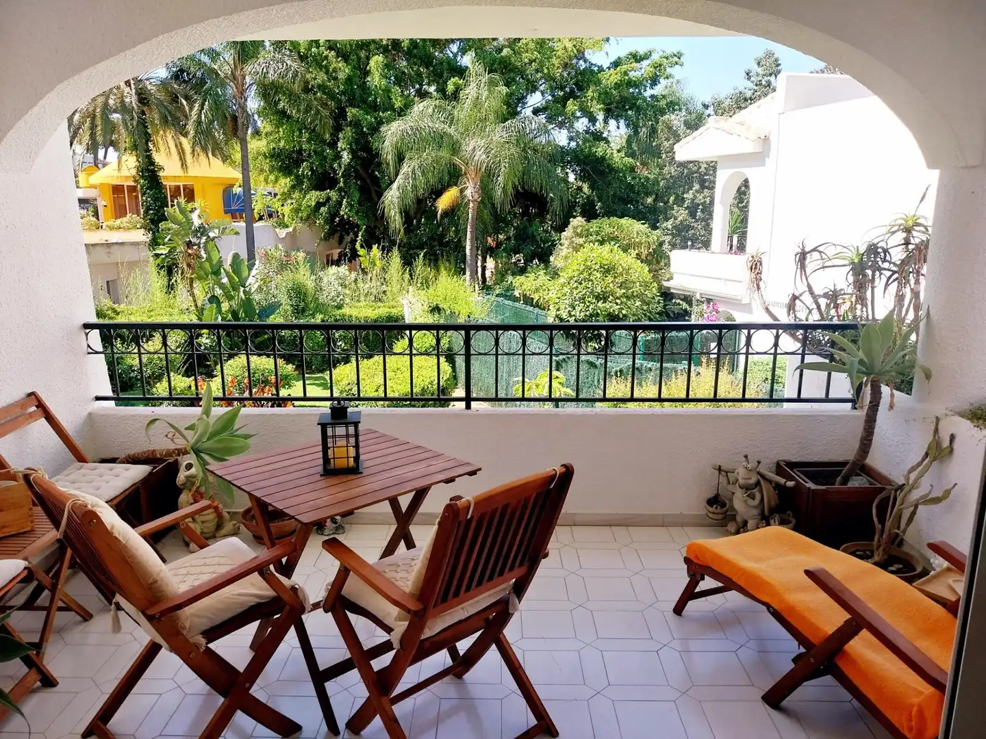 Terrasse von Wohnung zum Verkauf in Mijas mit Klimaanlage, Privatgarten und Terrasse