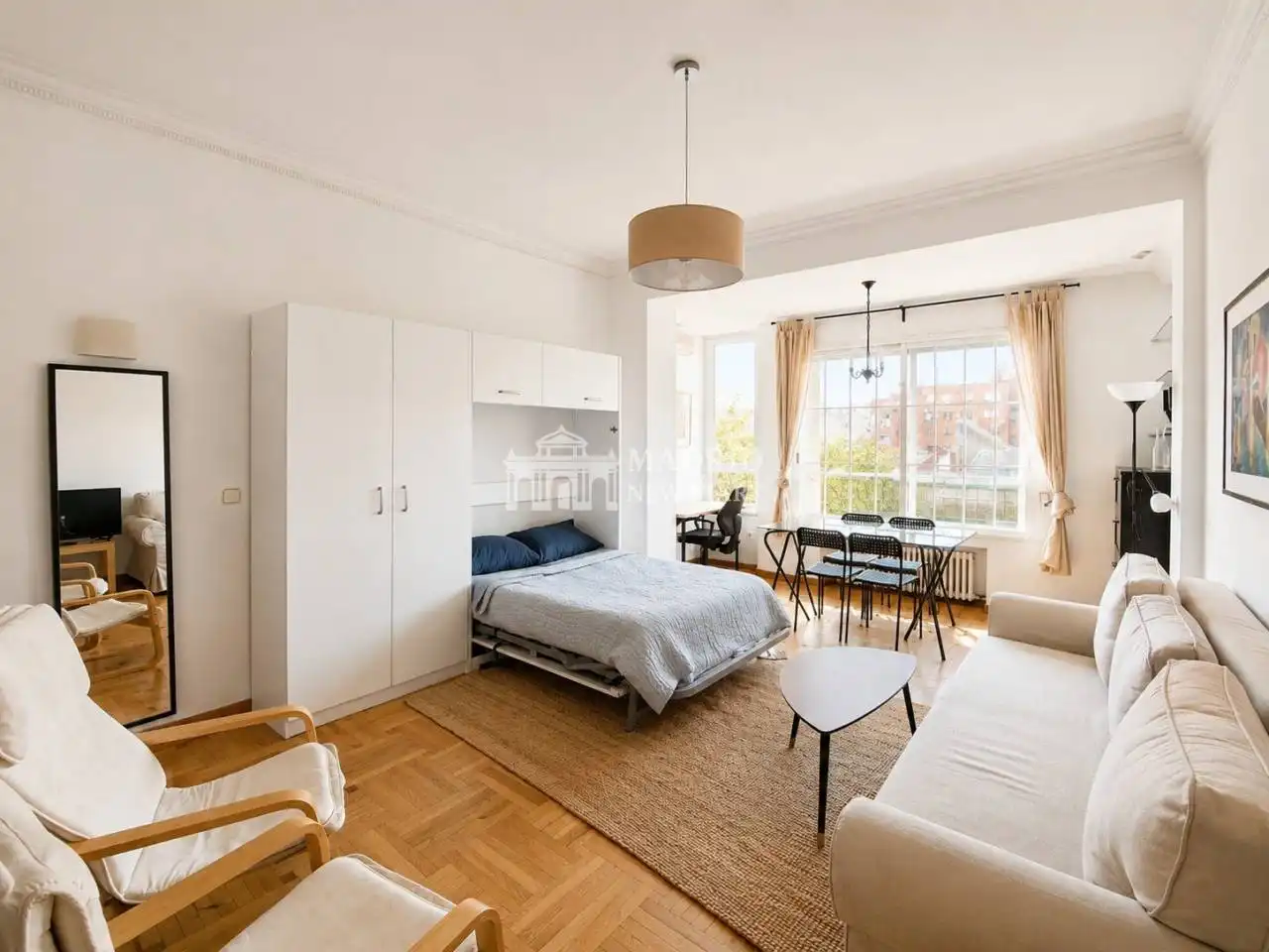 Habitación de Estudio de alquiler en Madrid con Aire acondicionado, Calefacción y Parquet