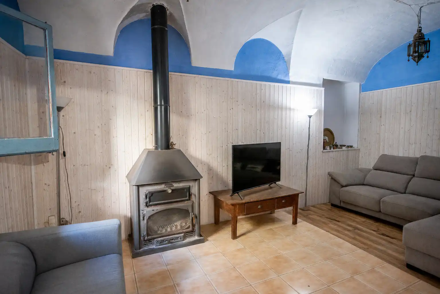 Sala d'estar de Finca rústica en venda en Sant Feliu de Guíxols amb Calefacció, Parquet i Terrassa