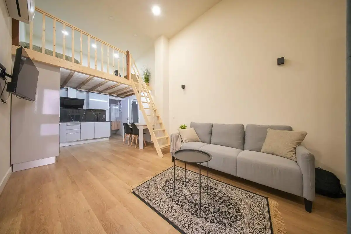 Sala d'estar de Loft en venda en Madrid amb Aire condicionat, Calefacció i Moblat