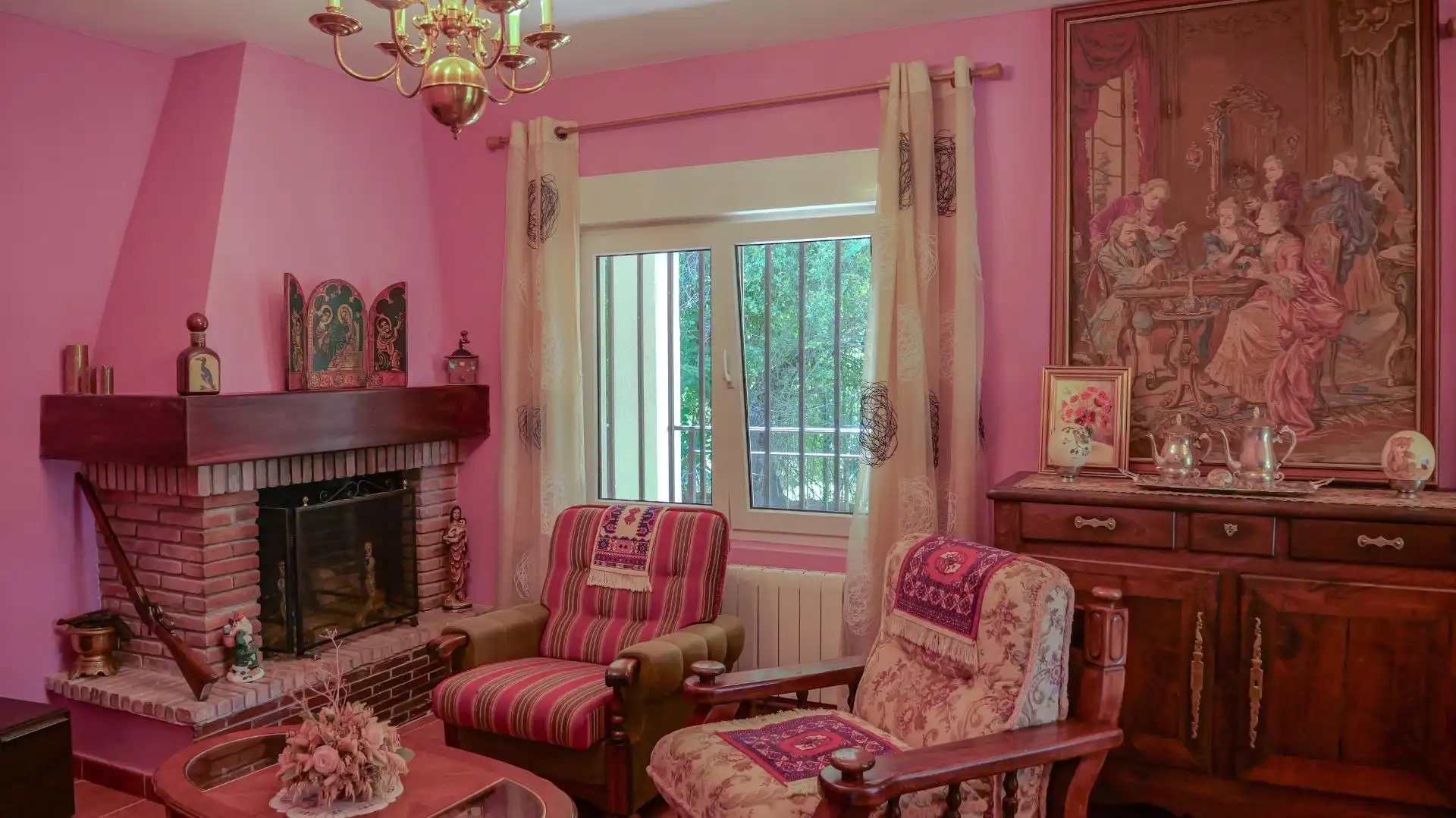 Sala de estar de Finca rústica en venta en Mahamud con Calefacción, Jardín privado y Terraza
