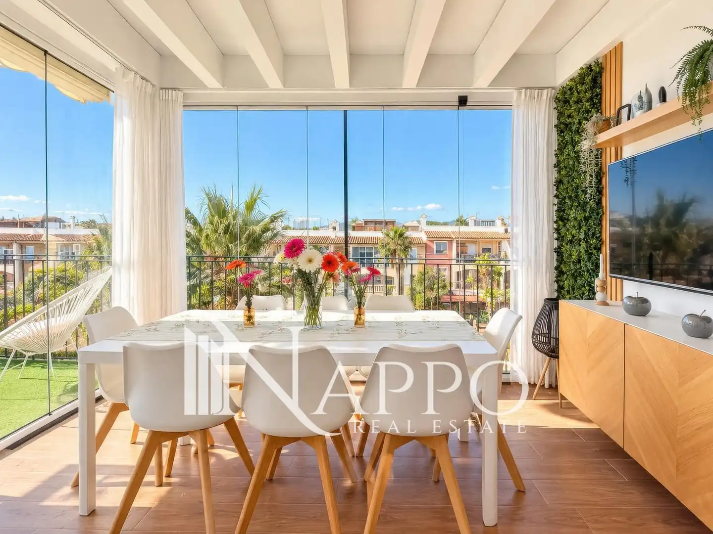 Esszimmer von Dachboden zum Verkauf in Marratxí mit Klimaanlage, Terrasse und Schwimmbad