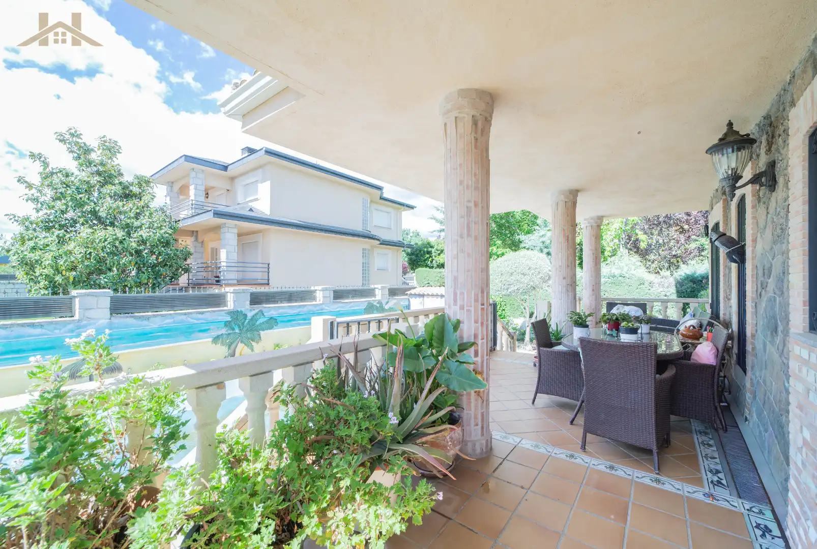 Terrassa de Casa o xalet en venda en Guadarrama amb Calefacció, Jardí privat i Piscina