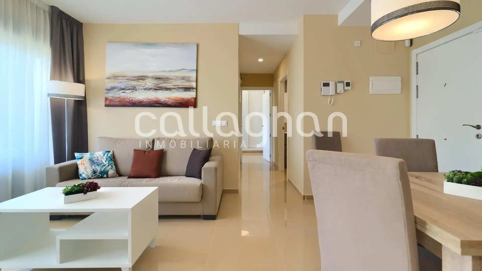 Sala de estar de Piso en venta en Oropesa del Mar / Orpesa con Aire acondicionado, Calefacción y Jardín privado