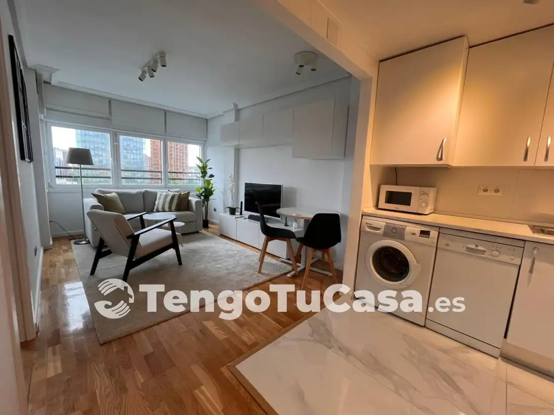 Wohnzimmer von Wohnung zur Miete in  Madrid Capital mit Möbliert, Ofen und Waschmaschine
