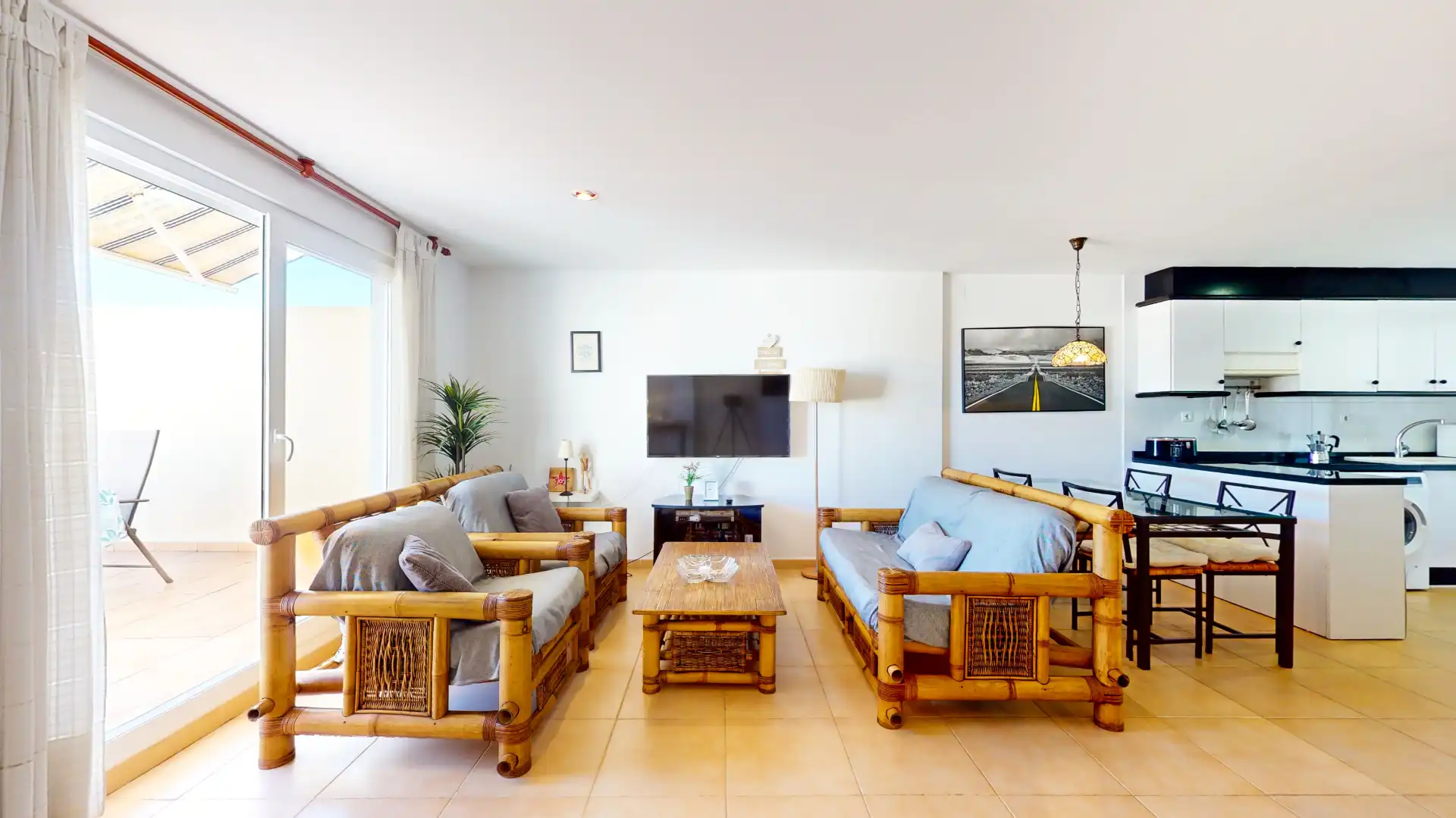 Sala de estar de Dúplex de alquiler en Dénia con Aire acondicionado, Calefacción y Terraza