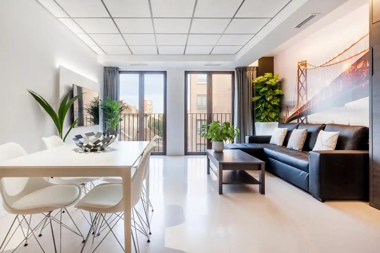 Sala de estar de Apartamento de alquiler en Valencia con Aire acondicionado, Calefacción y Amueblado