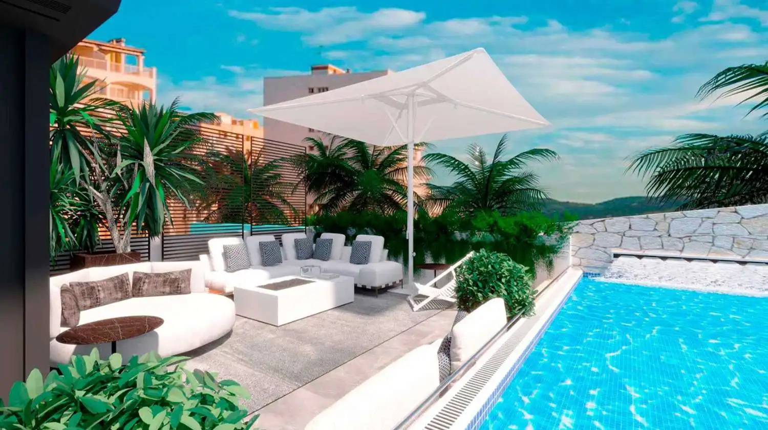 Terrassa de Apartament en venda en Sant Antoni de Portmany amb Aire condicionat, Calefacció i Piscina