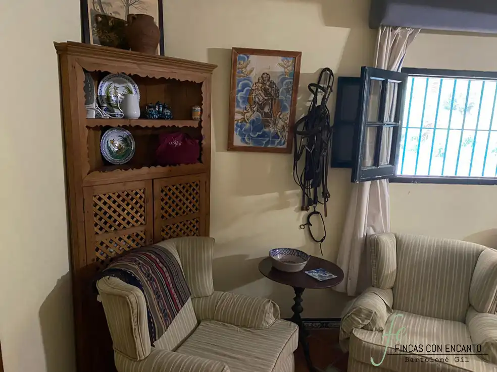 Wohnzimmer von Country house zum Verkauf in Marchena mit Privatgarten, Terrasse und Schwimmbad