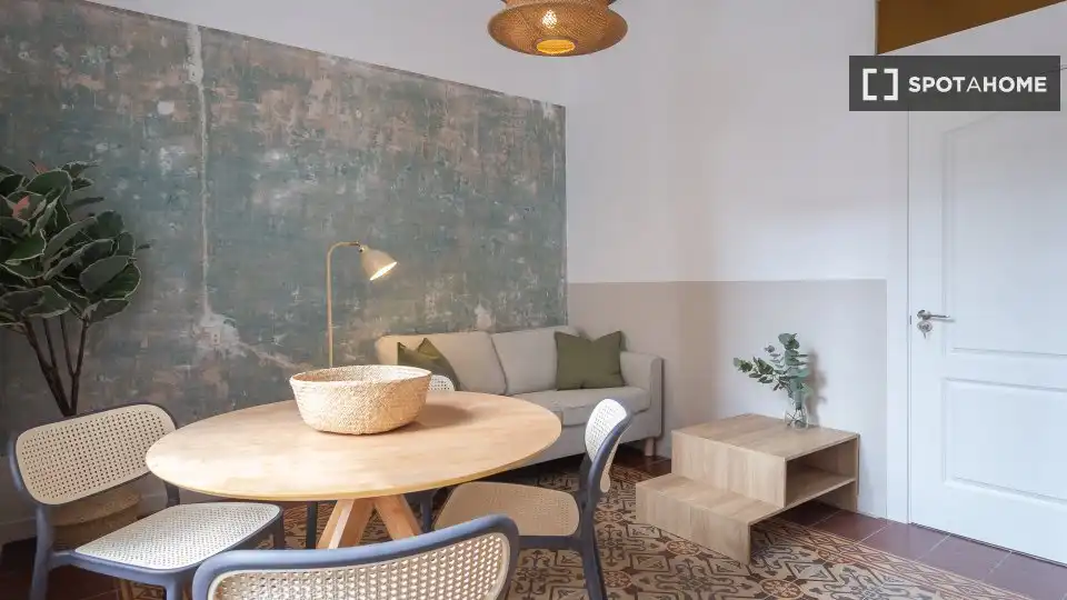Living room of Flat for share in Barcelona  with Air Conditioner, Heating and Furnished