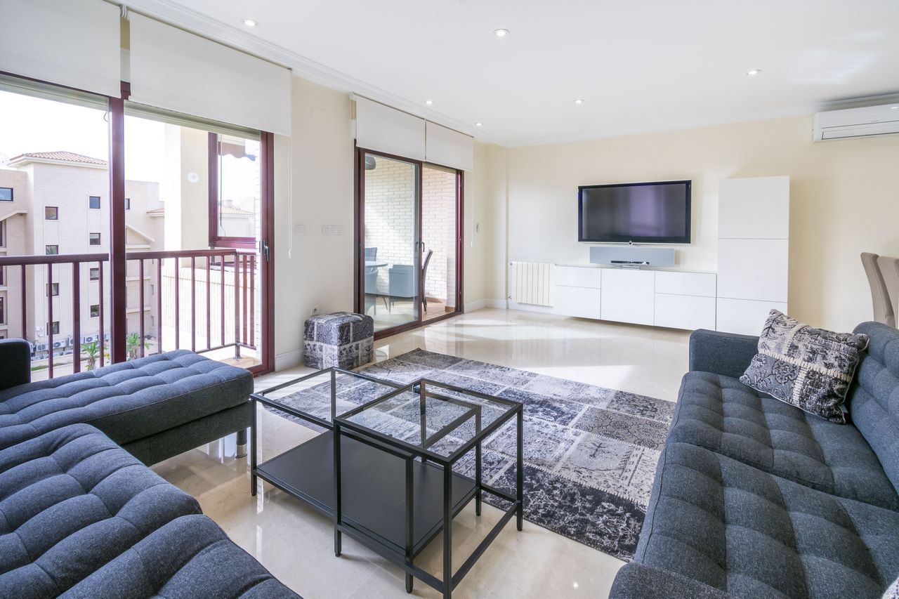 Living room of Apartment to rent in L'Alfàs del Pi  with Air Conditioner, Private garden and Terrace