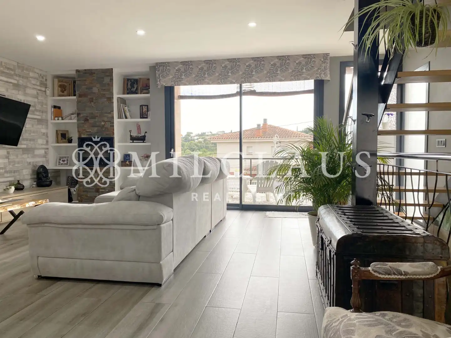 Wohnzimmer von Haus oder Chalet zum Verkauf in Lliçà d'Amunt mit Klimaanlage, Heizung und Privatgarten