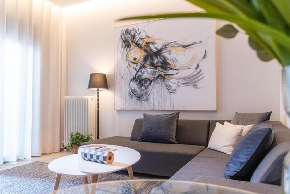 Sala de estar de Piso de alquiler en Gijón  con Aire acondicionado, Amueblado y TV