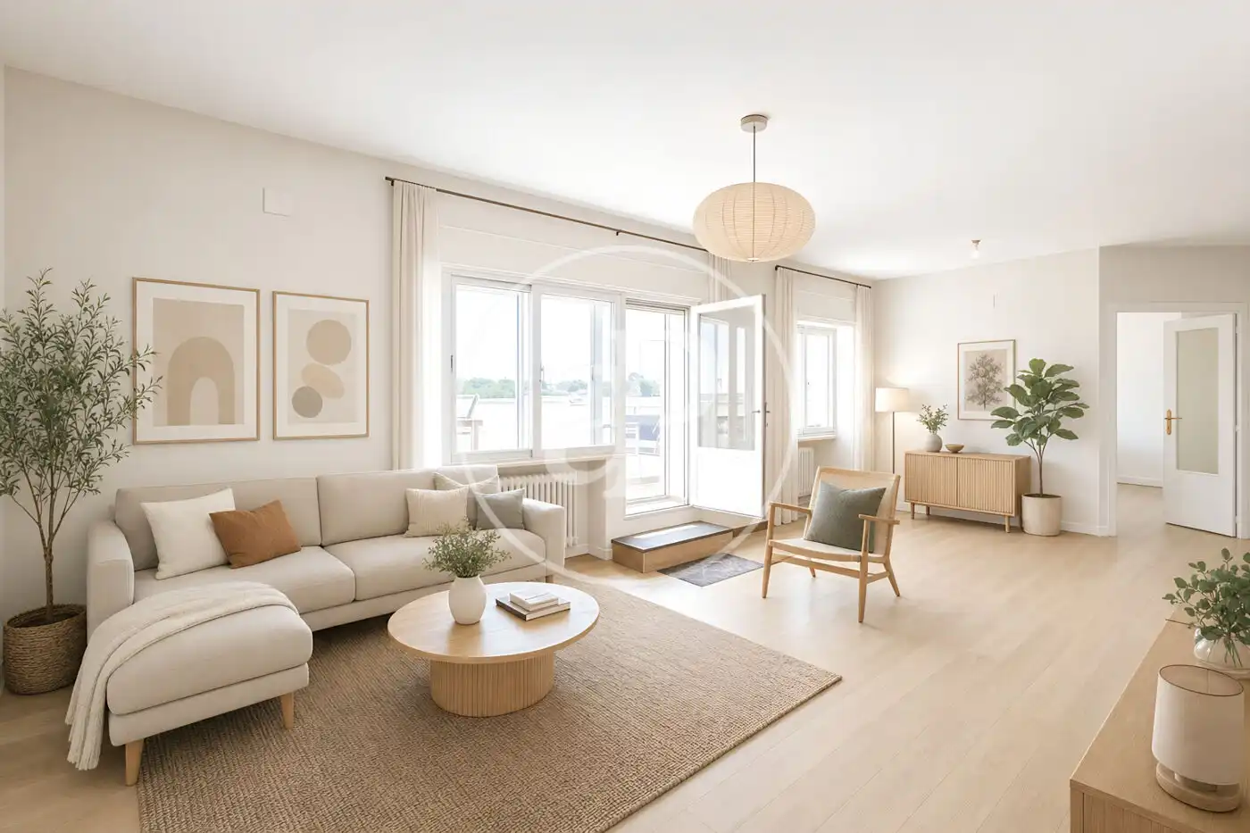 Sala d'estar de Àtic en venda en Madrid amb Aire condicionat, Calefacció i Jardí privat