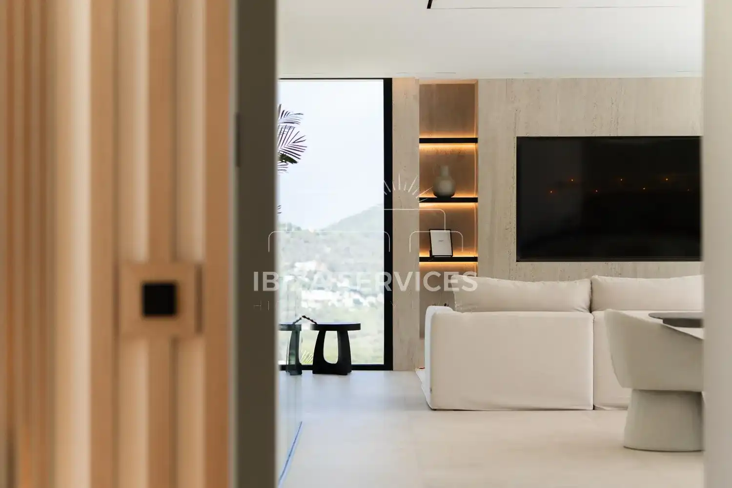 Sala de estar de Casa o chalet en venta en Santa Eulària des Riu con Aire acondicionado, Jardín privado y Piscina