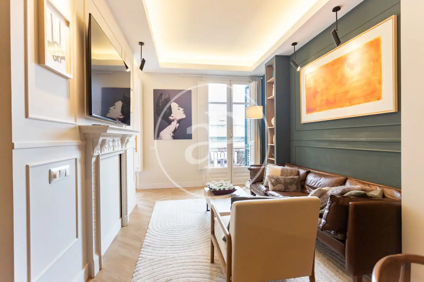 Wohnzimmer von Wohnung zur Miete in  Barcelona Capital mit Klimaanlage, Heizung und Möbliert