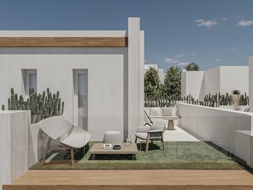 Casa aparellada amb piscina en venda a Carrer de Xipre