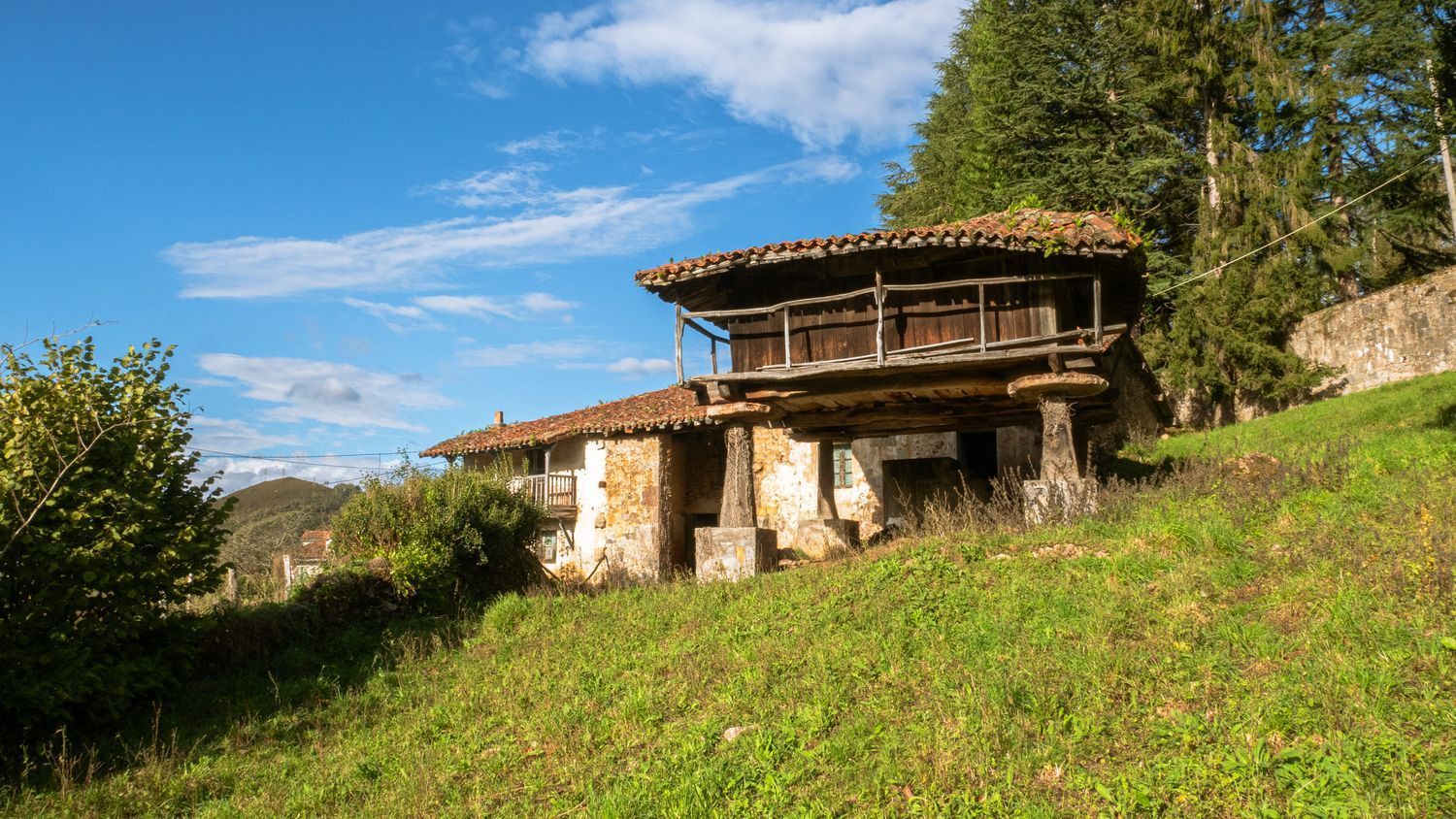 Vista exterior de Casa o xalet en venda en Grado amb Terrassa i Piscina